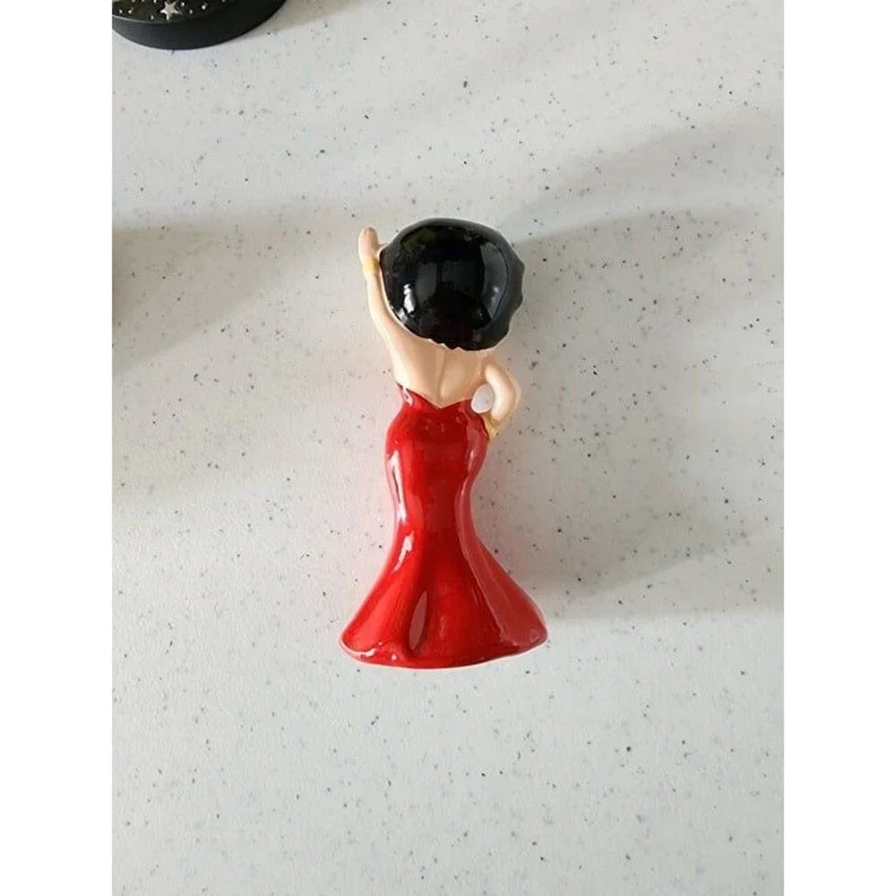 Betty Boop in Red Dress Gown Ceramic Figurine vintage